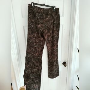 60s -70s brown paisley flare pants